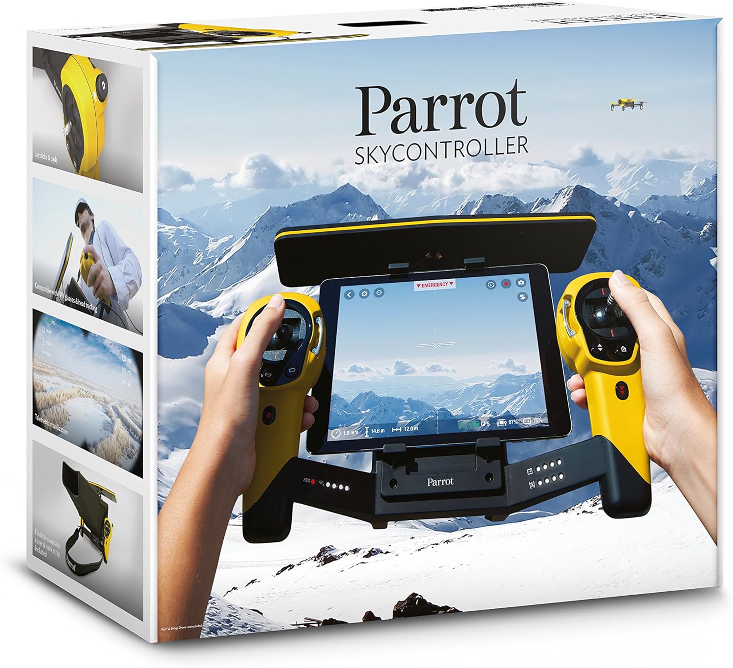 Parrot Skycontroller – Yellow | Extended Range Controller for Bebop Drone with Dual Joysticks & FPV Compatibility