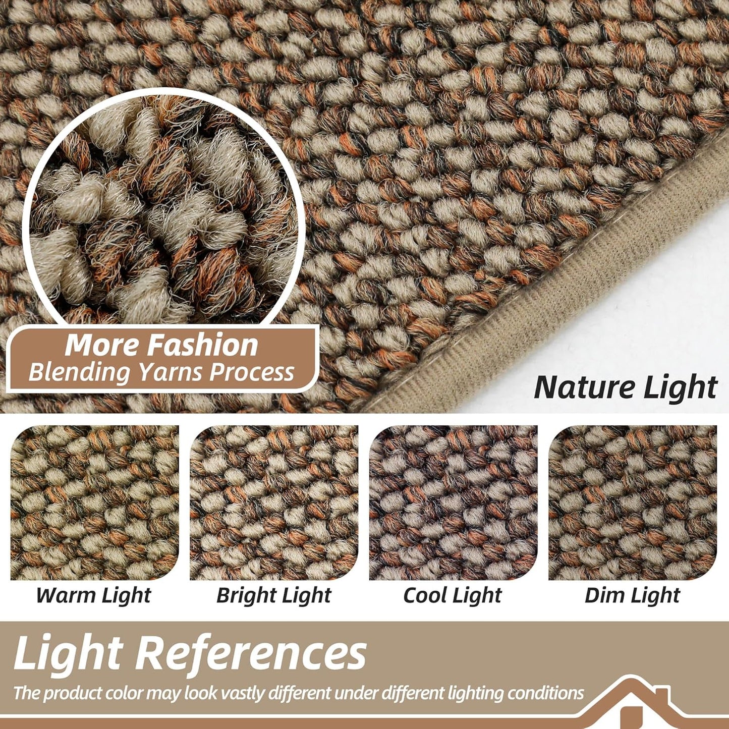 Beqhause Indoor Doormat 60×90cm – Washable Non‑Slip Low Profile Dirt Trapper Entrance Mat (Beige)