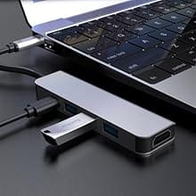 USB C Multiport Adapter 5-in-1 Docking Station with 87W PD Charging HDMI 4K
