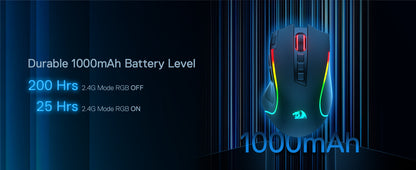 Redragon M612 PRO Wireless Gaming Mouse - 8000 DPI RGB Gaming Mouse with 11 Programmable Buttons for UK Gamers