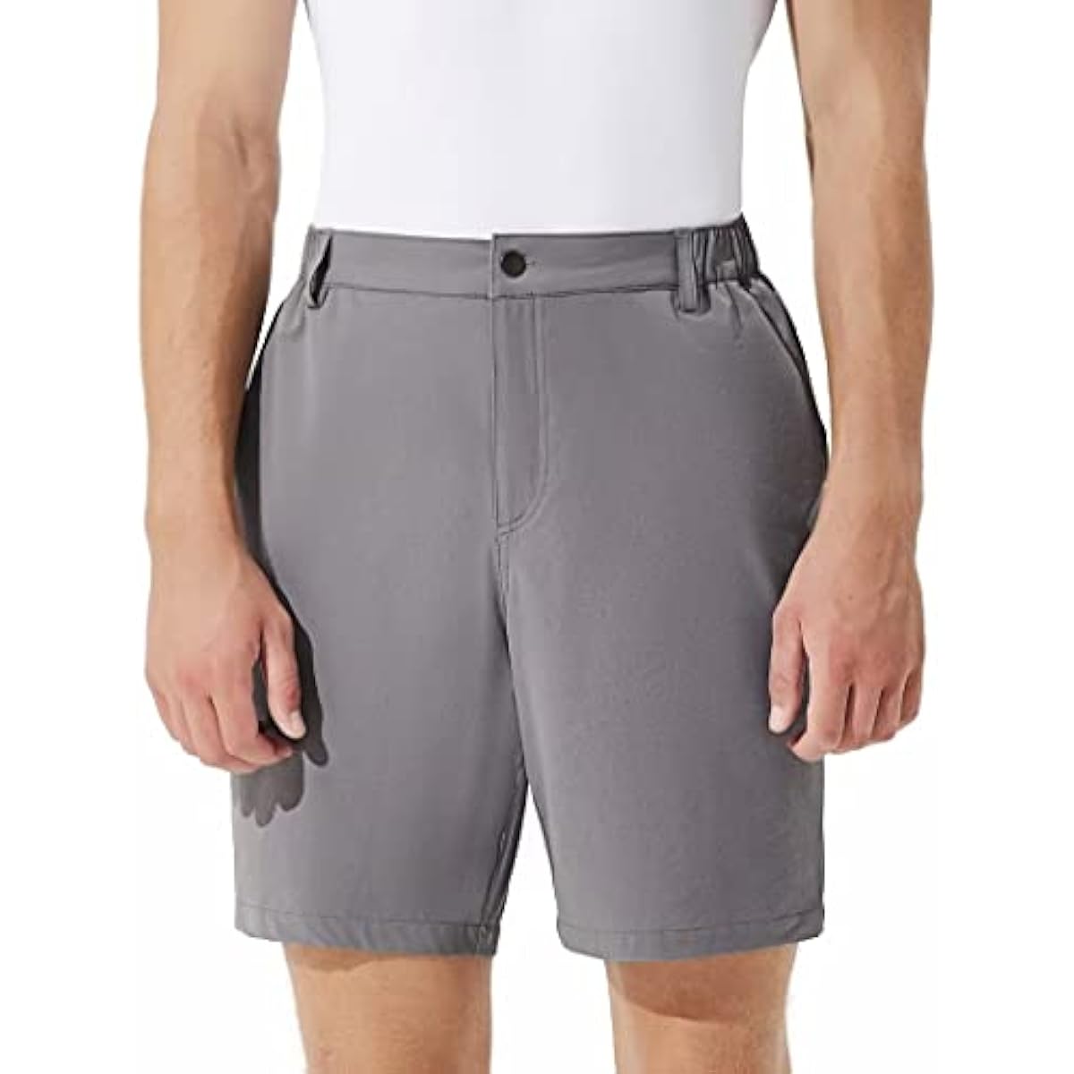 Men's Stretch Golf & Hiking Shorts | 9" Inseam, Quick Dry, 3 Pockets — Brown, Grey, Light Green