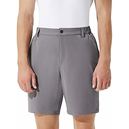 Men's Stretch Golf & Hiking Shorts | 9" Inseam, Quick Dry, 3 Pockets — Brown, Grey, Light Green