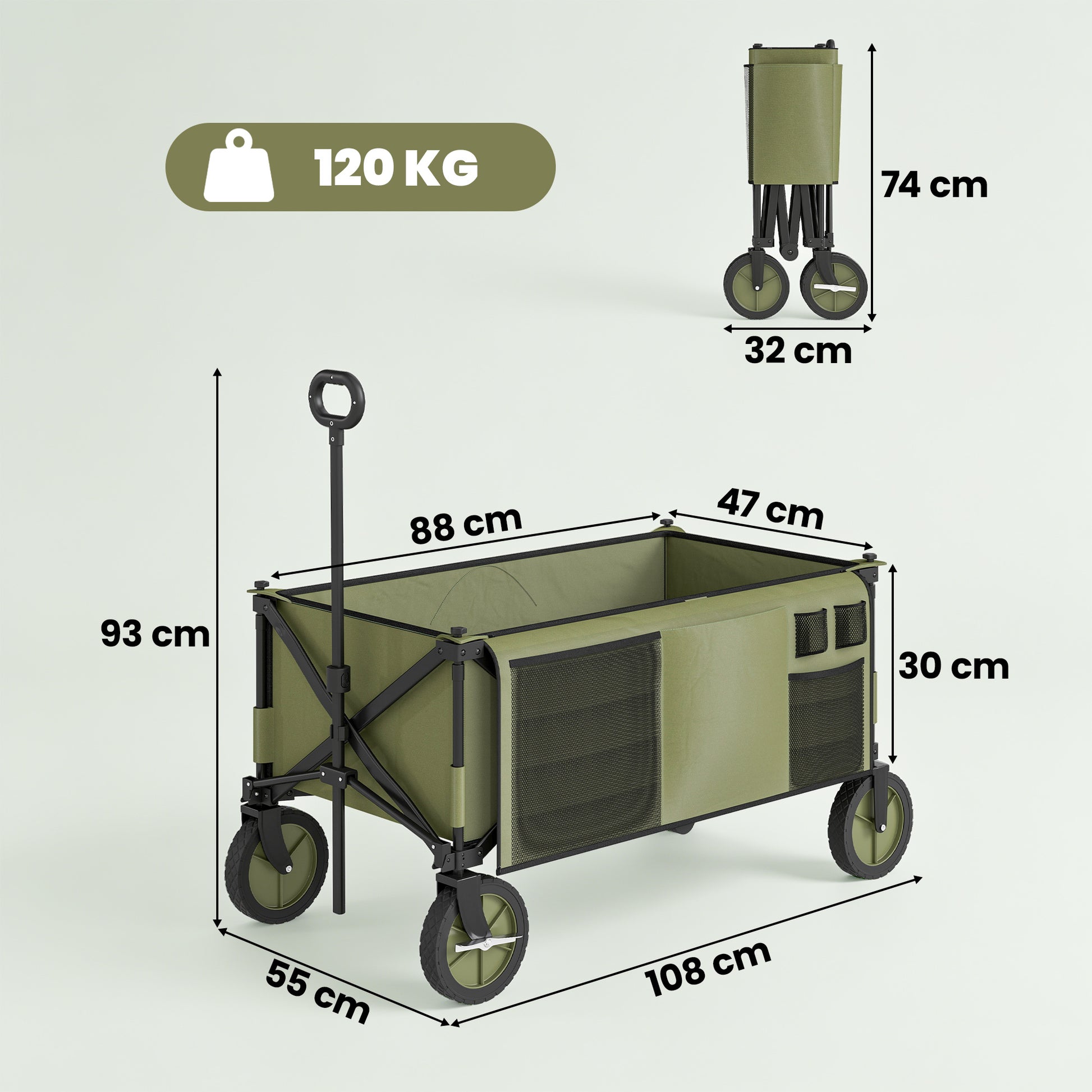 Portable festival trolley with removable top