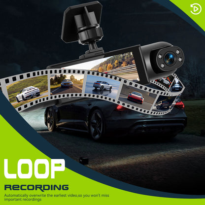 Podofo 3.16 Inch Car Dash Cam 1080P & 3*480P Car Recording Camera Night Vision Car Black Box Loop Recording Car DVR For Car Revesing Front Left Right Rear View Camera Dash Car Camera