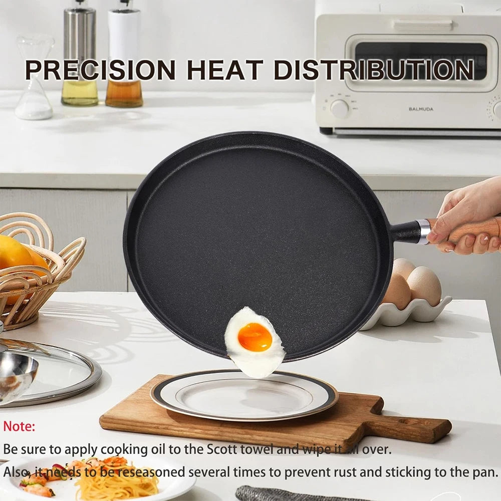 20cm Pre-Seasoned Cast Iron Skillet | Non-Stick Frying Pan for Stove, Oven, Grill & Campfire