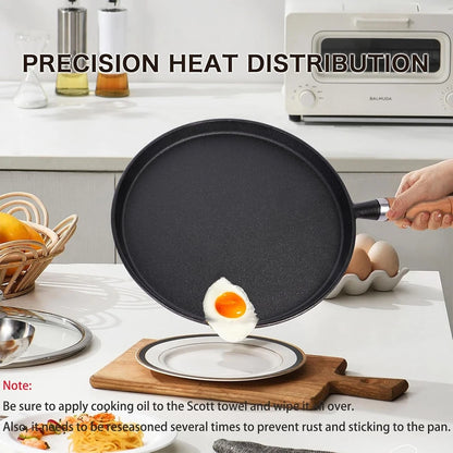 20cm Pre-Seasoned Cast Iron Skillet | Non-Stick Frying Pan for Stove, Oven, Grill & Campfire