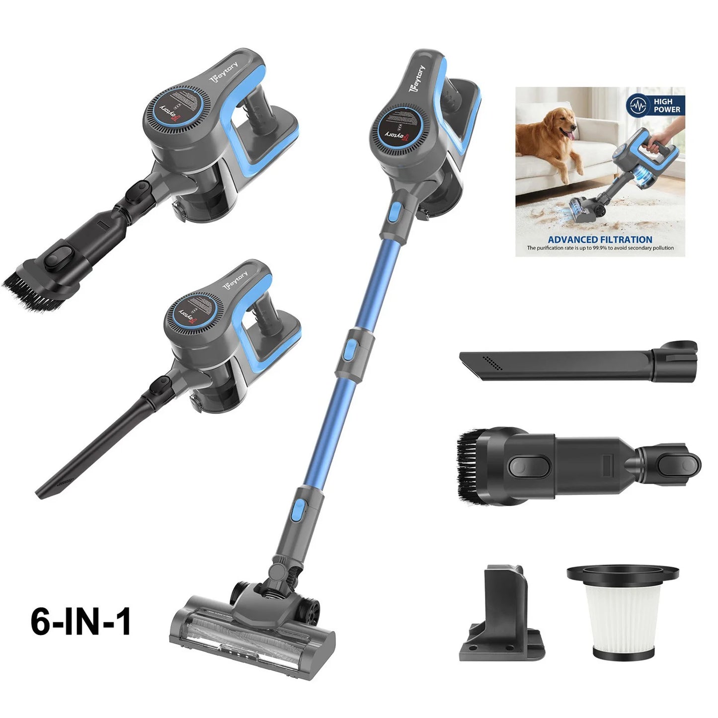 Cordless Stick Vacuum Cleaner | 20,000Pa, 130,000RPM Motor, 90° Flexible Head, HEPA Filter, 2 Modes, Wall Mount