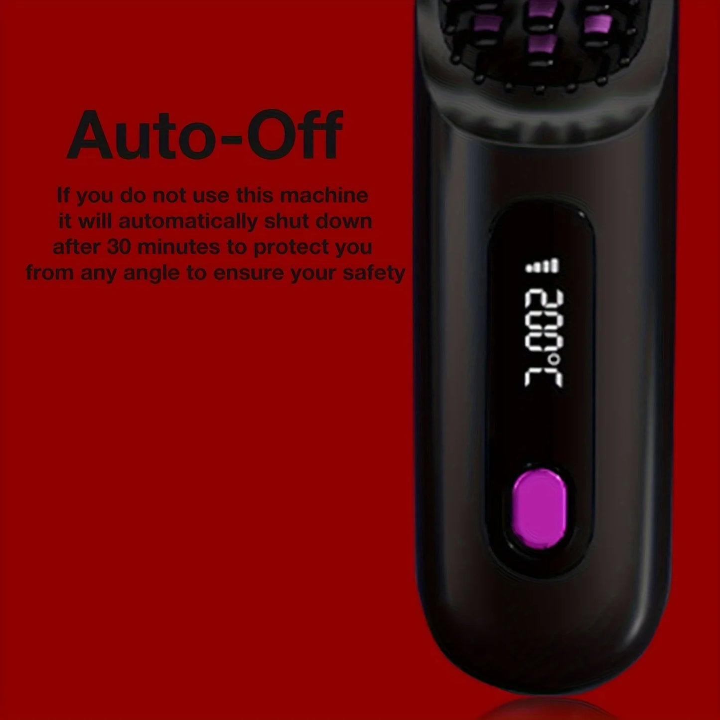 Electric Hair Straightener Brush – Portable USB‑Rechargeable Fast‑Heating Straightening Comb | Travel Hair Styling Tool | UK