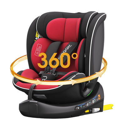 Reecle 360° Swivel i-Size Baby & Child Car Seat | ISOFIX + Top Tether, 40–150cm, 0–12 Years — Black, Grey or Red