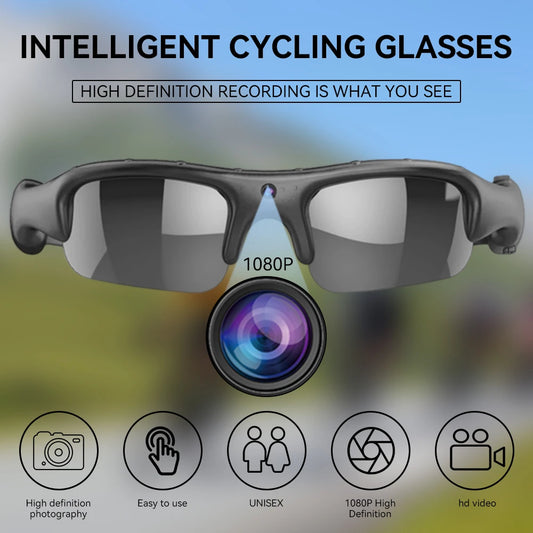 Smart WiFi Cycling Glasses with Polarised Lenses | 1080P HD Video Recording 32GB Memory Card Unisex Sports Eyewear