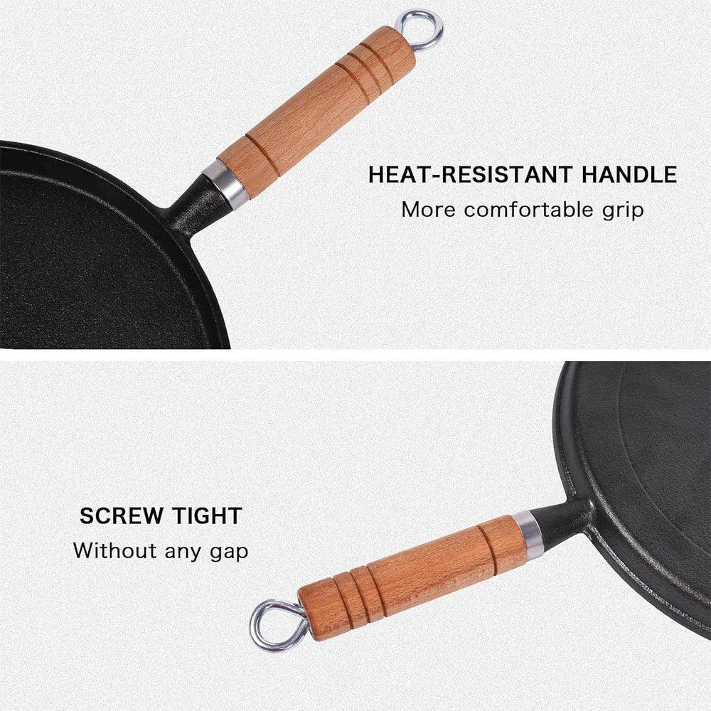 20cm Pre-Seasoned Cast Iron Skillet | Non-Stick Frying Pan for Stove, Oven, Grill & Campfire
