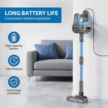 Cordless Stick Vacuum Cleaner | 20,000Pa, 130,000RPM Motor, 90° Flexible Head, HEPA Filter, 2 Modes, Wall Mount