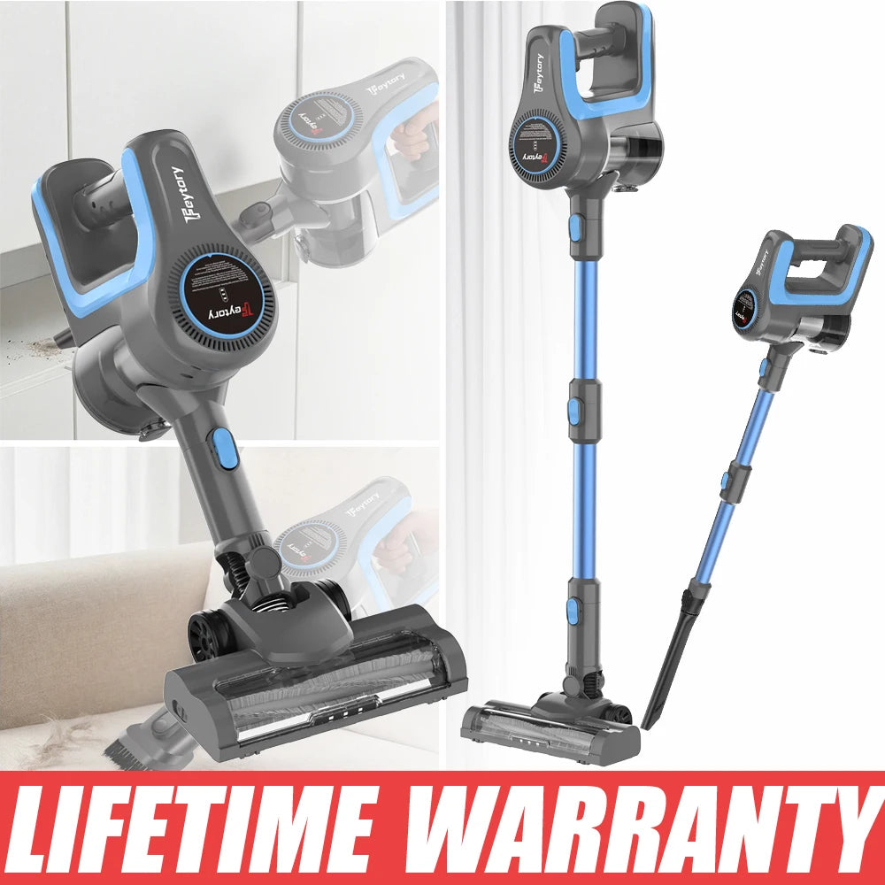 Cordless Vacuum Cleaner, 6-in-1 Stick Vacuum with 15000PA Strong Suction, LED Floor Light & 40-Min Long Runtime, 1000w Lightweight Handheld Vacuum for Pet Hair, Hard Floors, Carpets, Stairs, Home, Car Use