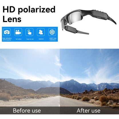 Smart WiFi Cycling Glasses with Polarised Lenses | 1080P HD Video Recording 32GB Memory Card Unisex Sports Eyewear