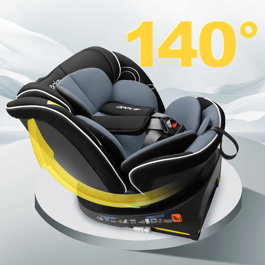 Reecle 360° Swivel i-Size Baby & Child Car Seat | ISOFIX + Top Tether, 40–150cm, 0–12 Years — Black, Grey or Red