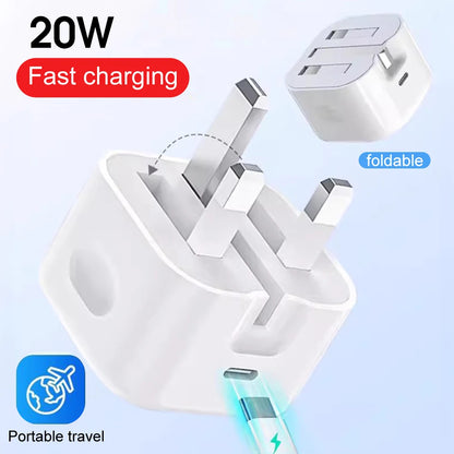 20W USB-C PD Fast Charger Plug with USB-C Cable | Buy Online at Amizek