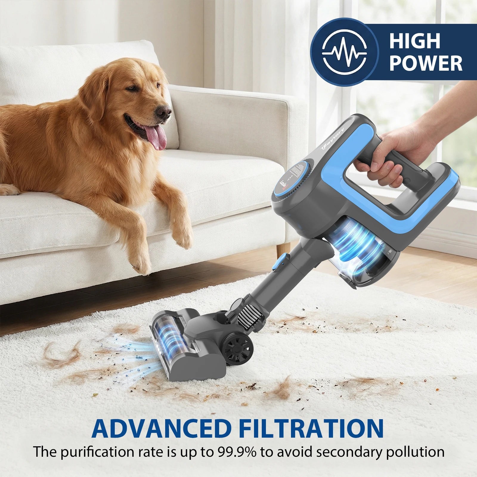 Cordless Stick Vacuum Cleaner | 20,000Pa, 130,000RPM Motor, 90° Flexible Head, HEPA Filter, 2 Modes, Wall Mount