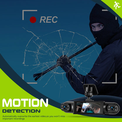 Podofo 3.16 Inch Car Dash Cam 1080P & 3*480P Car Recording Camera Night Vision Car Black Box Loop Recording Car DVR For Car Revesing Front Left Right Rear View Camera Dash Car Camera