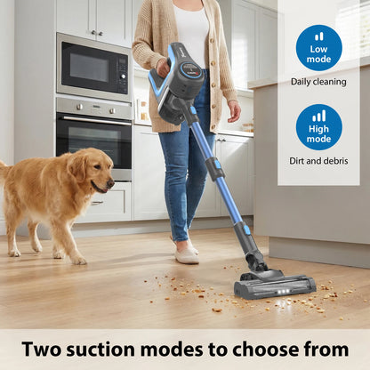 Cordless Vacuum Cleaner, 6-in-1 Stick Vacuum with 15000PA Strong Suction, LED Floor Light & 40-Min Long Runtime, 1000w Lightweight Handheld Vacuum for Pet Hair, Hard Floors, Carpets, Stairs, Home, Car Use