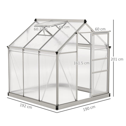 Outsunny 6 x 6ft Polycarbonate Greenhouse | Clear