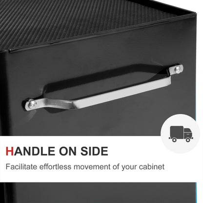 HOMCOM 5-Drawer Tool Box on Wheels | Lockable Garage Storage Cabinet, Black