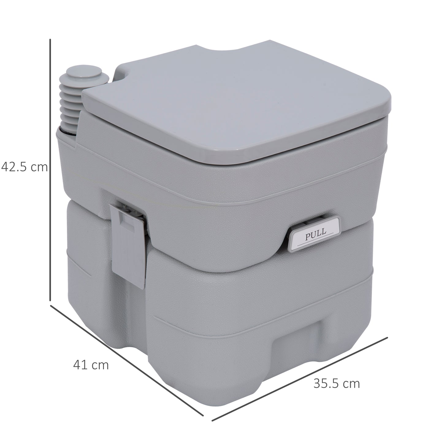 Portable camping toilet side view