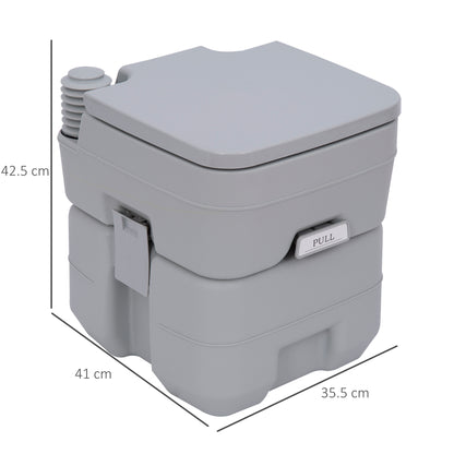 Portable camping toilet side view