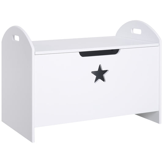 HOMCOM Kids’ Toy Storage Box with Lid – White, 62cm