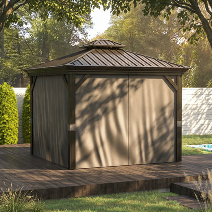 Outsunny 3.65 by 3 metre aluminium hardtop gazebo in dark grey - product view 8