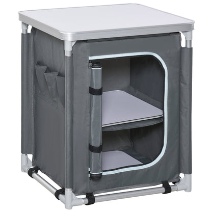 Outsunny camping kitchen station with shelves