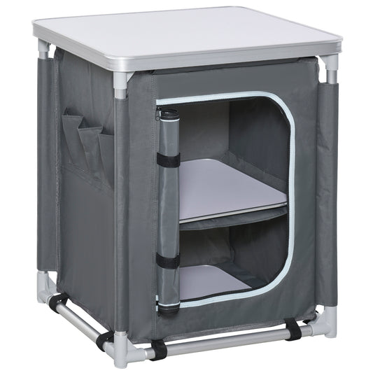 Outsunny camping kitchen station with shelves