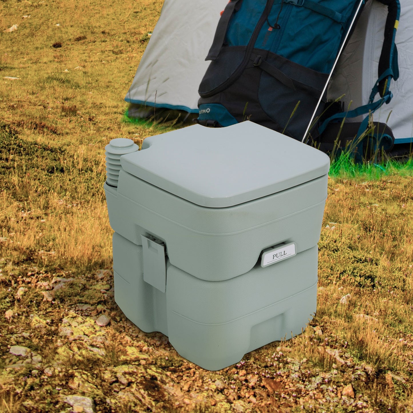 Flushable porta potti for camping and caravan use