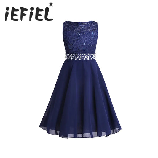Elegant Children Girls Flower Princess Tulle Lace Dress – Infant Kids Party Bridesmaid Ball Gown Tutu Dresses