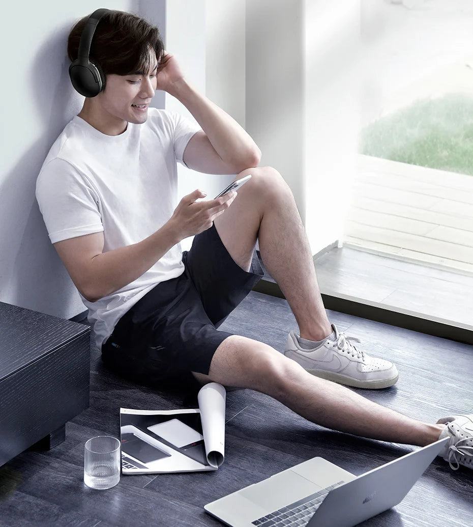 Baseus D02 Pro Wireless Bluetooth Headphones HIFI Stereo Earphones Foldable Sport Headset with Audio Cable foriPhone
