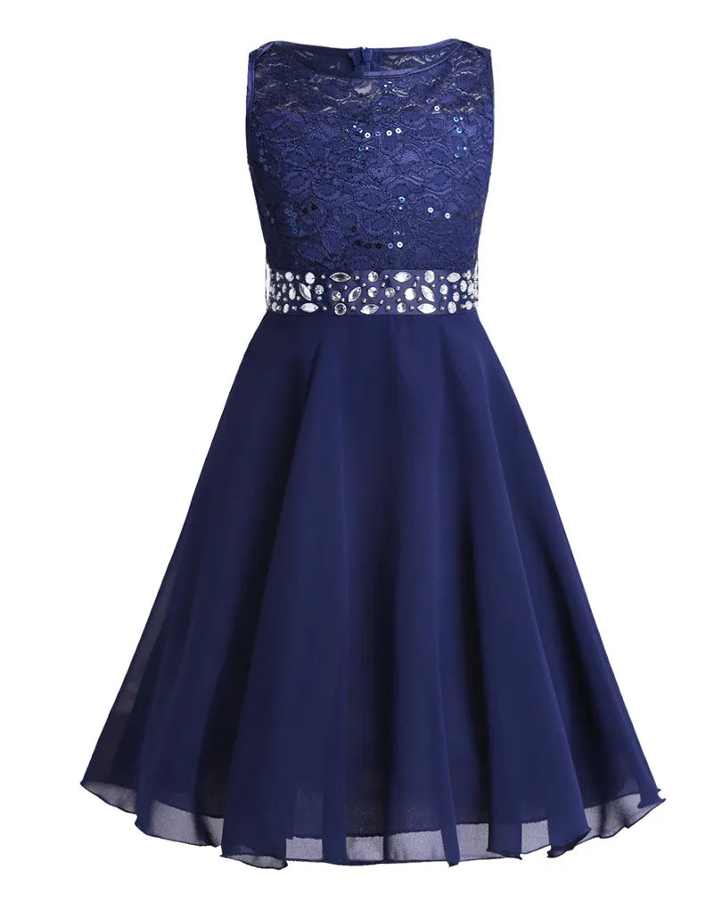 Elegant Children Girls Flower Princess Tulle Lace Dress – Infant Kids Party Bridesmaid Ball Gown Tutu Dresses