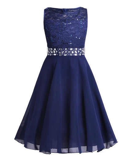 Elegant Children Girls Flower Princess Tulle Lace Dress – Infant Kids Party Bridesmaid Ball Gown Tutu Dresses