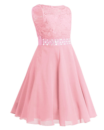 Elegant Children Girls Flower Princess Tulle Lace Dress – Infant Kids Party Bridesmaid Ball Gown Tutu Dresses