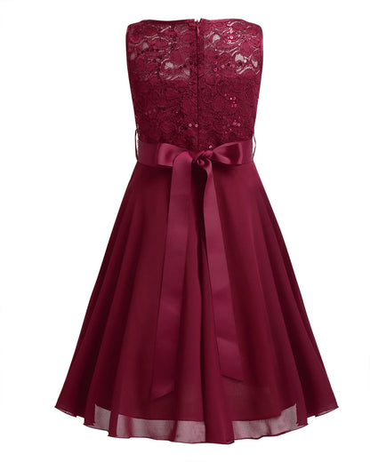 Elegant Children Girls Flower Princess Tulle Lace Dress – Infant Kids Party Bridesmaid Ball Gown Tutu Dresses