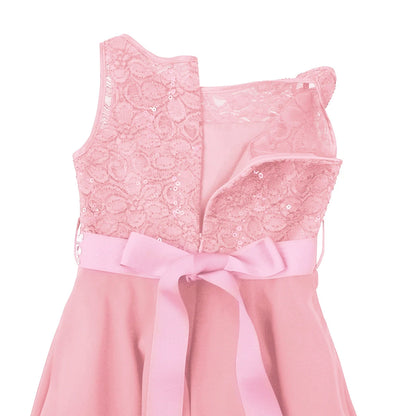 Elegant Children Girls Flower Princess Tulle Lace Dress – Infant Kids Party Bridesmaid Ball Gown Tutu Dresses