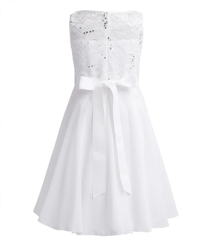 Elegant Children Girls Flower Princess Tulle Lace Dress – Infant Kids Party Bridesmaid Ball Gown Tutu Dresses