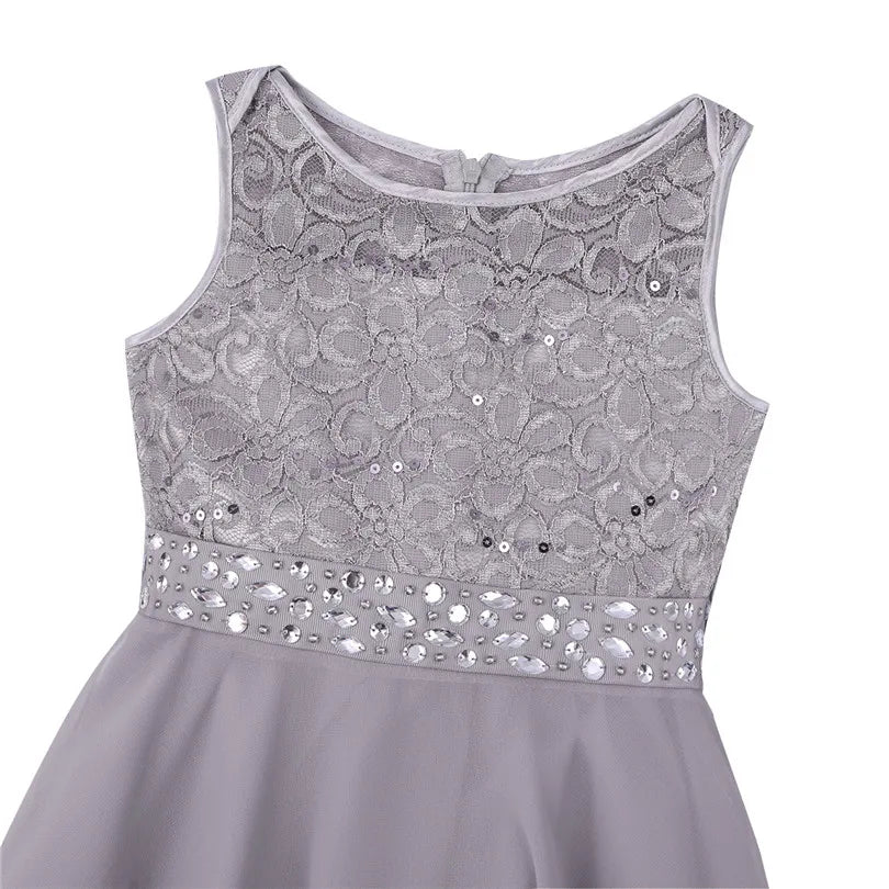 Elegant Children Girls Flower Princess Tulle Lace Dress – Infant Kids Party Bridesmaid Ball Gown Tutu Dresses