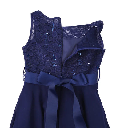 Elegant Children Girls Flower Princess Tulle Lace Dress – Infant Kids Party Bridesmaid Ball Gown Tutu Dresses