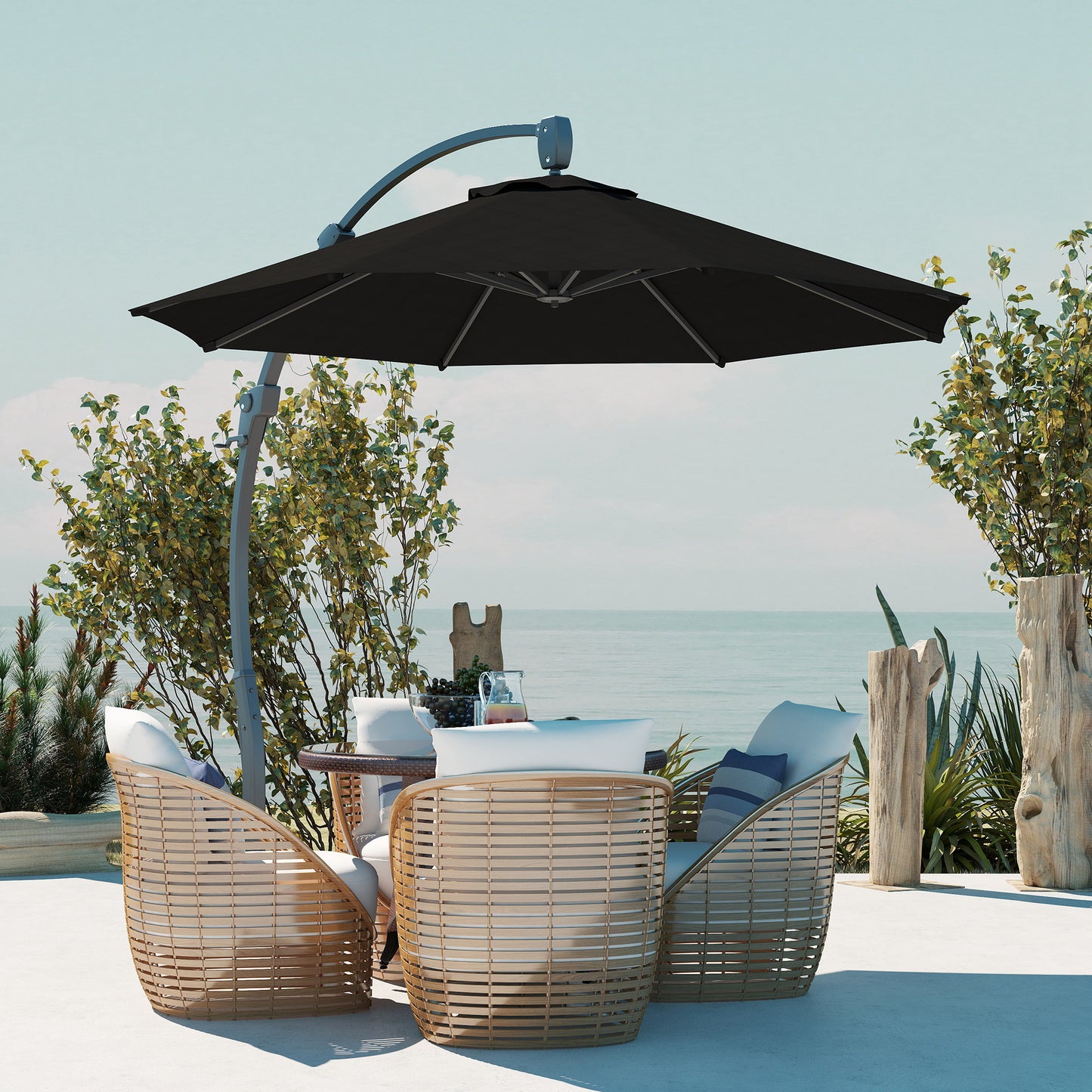 Outsunny 3m Cantilever Garden Parasol | 360 Degree Rotation