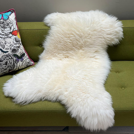 British White Sheepskin Rug Sustainable & Eco-tanned | Large