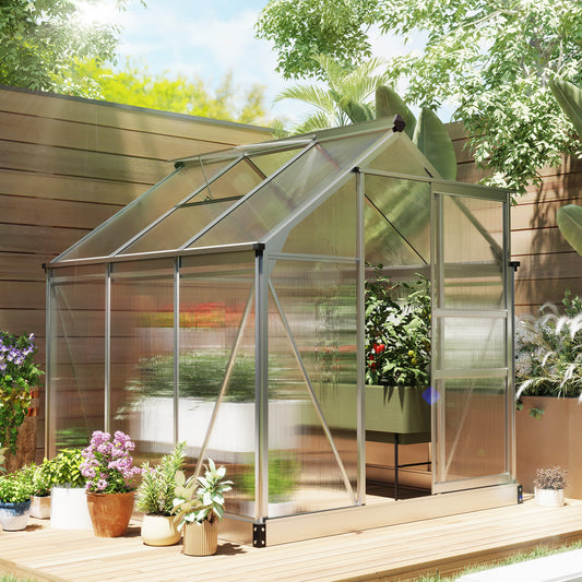 Outsunny 6 x 6ft Polycarbonate Greenhouse | Clear