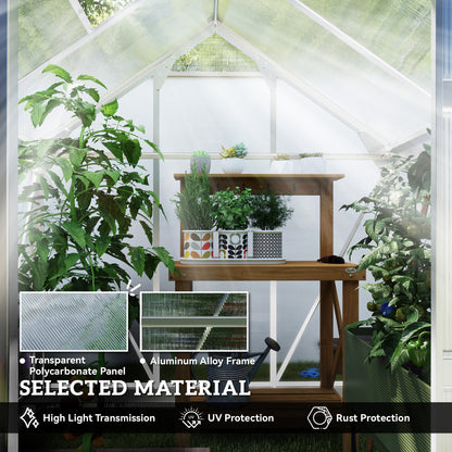 Outsunny 6 x 6ft Polycarbonate Greenhouse | Clear