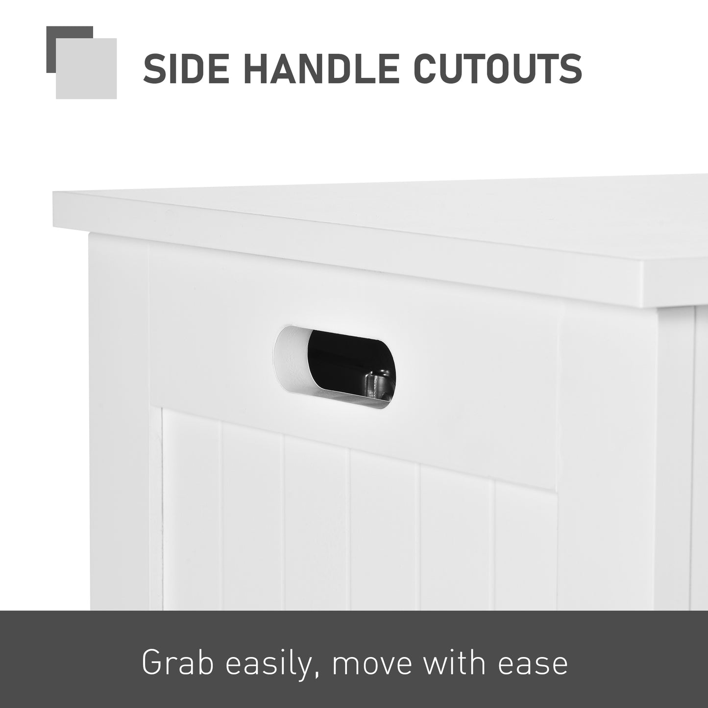 HOMCOM Lift-Top Storage Chest | Toy Box & Blanket Storage Bench, White
