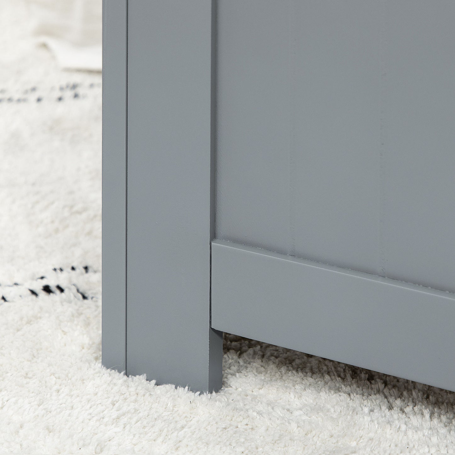 HOMCOM Grey Lift-Top Storage Chest | Toy Box & Blanket Storage Bench