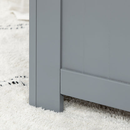 HOMCOM Grey Lift-Top Storage Chest | Toy Box & Blanket Storage Bench