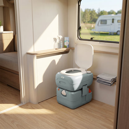 Outsunny 22L Portable Camping Toilet | Anti-Leak Travel Toilet